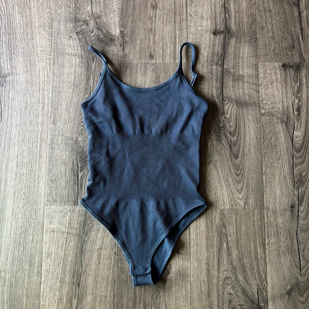 NWOT MRIGNT Ribbed Bodysuit โข Navy Blue - Picture 1 of 9